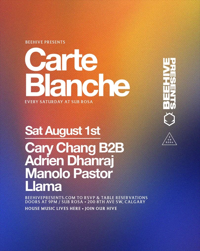 Carte Blanche August 1 event poster